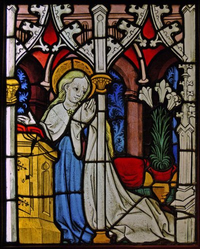 Retratando a Virgem Maria na Anunciação, originalmente do Alto Reno de French School