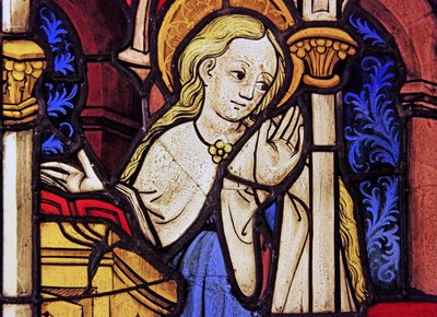 Retratando a Virgem Maria na Anunciação, originalmente do Alto Reno de French School