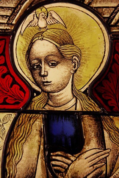 Retratando a Virgem Maria na Anunciação, originalmente do Alto Reno de French School