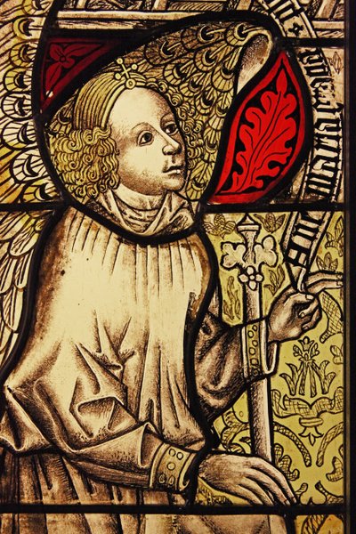 Retratando o anjo Gabriel na Anunciação, originalmente do Alto Reno de French School