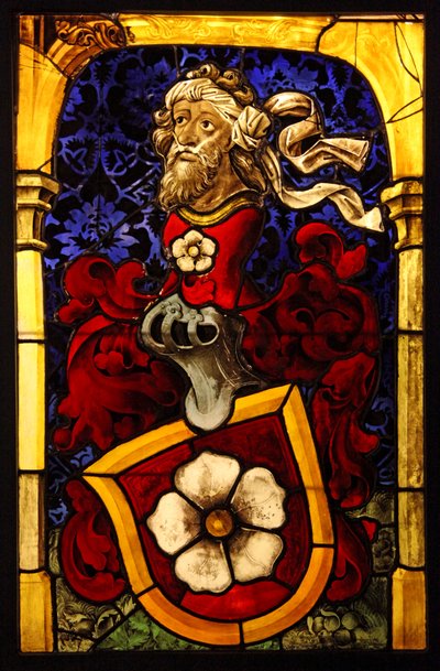 Representando os braços da família Mullenheim, c.1467. ex oficina de Peter Hemel; Alsácia de French School