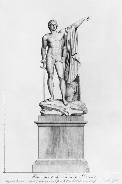 Projeto para um monumento ao General Desaix de Veygoux pelo escultor Claude Dejoux, Place des Victoires, Paris, 1806 de French School