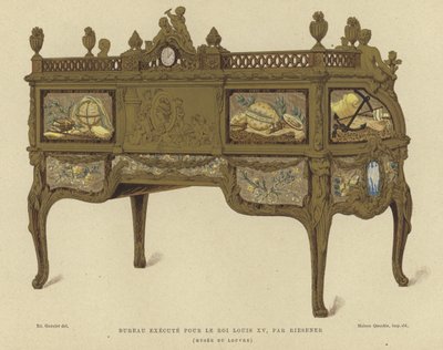 Mesa feita para o rei Luís XV da França por Jean Henri Riesener, do século XVIII de French School