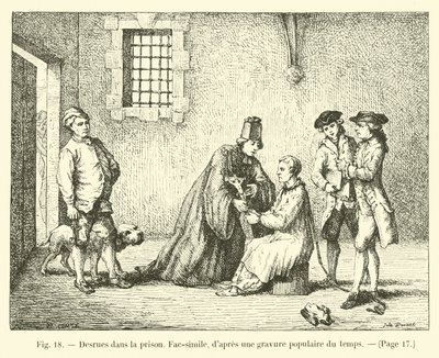 Desdramas na prisão, Fac-símile, depois de uma gravura popular do tempo de French School