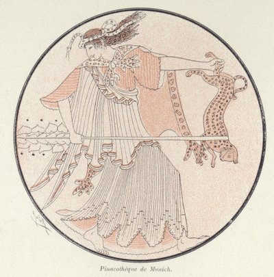 Detalhe da olaria grega (cor litho) de French School