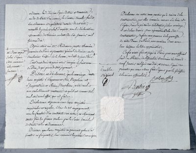 Declaração de divórcio do imperador Napoleão Bonaparte (1769-1821) e da imperatriz Josefina (1763-1814) 9 de janeiro de 1810 de French School