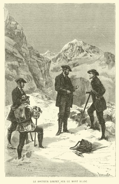 Doutor Lortet no Mont Blanc (gravura) de French School