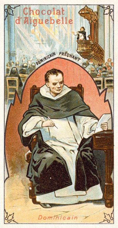Frade dominicano (chromolitho) de French School