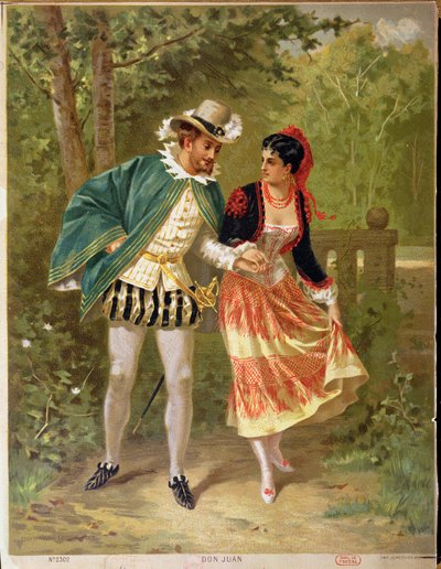 Don Juan, cena ilustrando a ópera Don Giovanni por Wolfgang Amadeus Mozart (1756-91), 1879 de French School