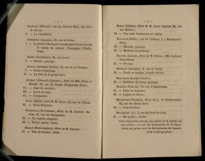 Página dupla do Salon des Refuses, 1863 de French School