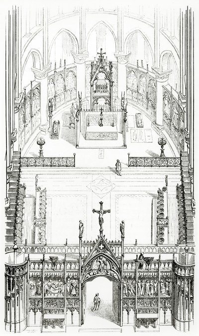 Desenho do Dictionnaire raisonné da arquitetura francesa do século 11 ao século XVI, 1861 de French School