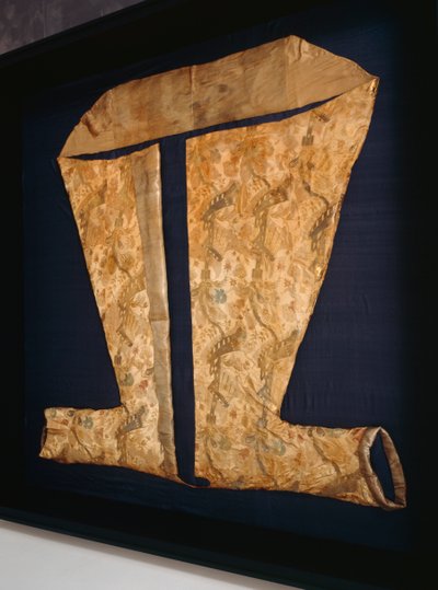 Roupão da Princesa Louise Dorothea Sophia de Brandenburg-Preussen, c.1704-05 (seda, damasco e brocado de prata) de French School