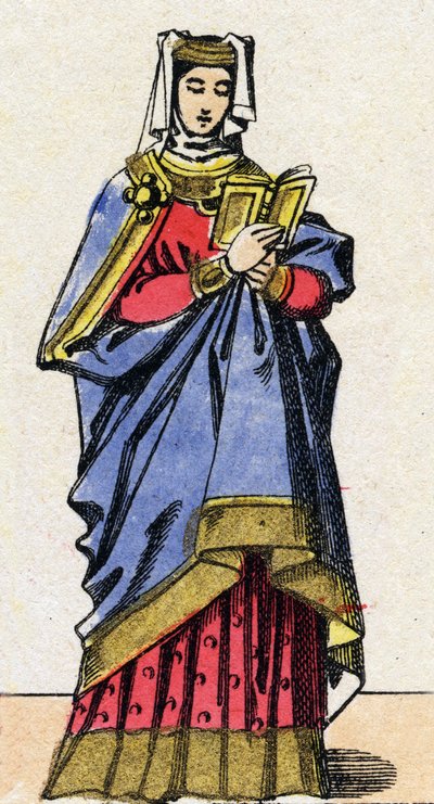 Dinastia dos Capetianos: Retrato de Blanche de Castille de French School