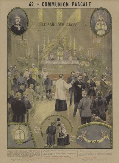 Comunhão da Páscoa (cor litho) de French School