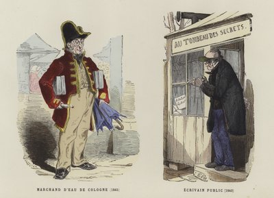 Vendedor de Eau de Colônia, 1845, e escritor público, 1840 de French School