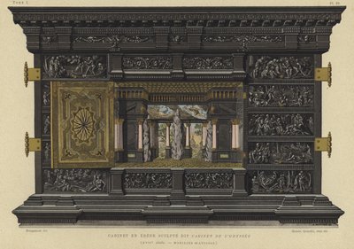 Gabinete de ébano conhecido como o Gabinete da Odisséia, do século 17 de French School