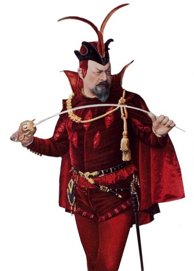 Edouard de Reszke no papel de Mefistófeles - Edouard de Reszke (1853-1917) no papel de Mefistófeles (Mephisto) em "Fausto" - em "Teatro" de 01/09/1905 de French School