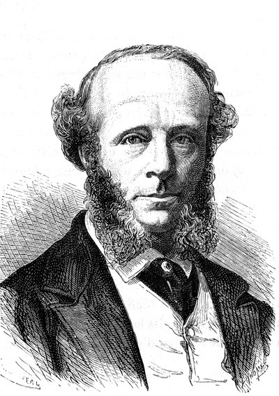 Edward Orange Wildman WITEHOUSE (1816-1890), engenheiro eletrotécnico inglês do cabo telegráfico transatlântico. Gravura de 1868 de French School
