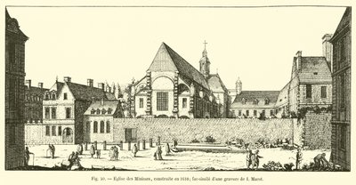 Igreja dos Minimes, construída em 1610; fac-símile de uma gravura de I Marot de French School