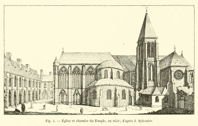 Igreja e Massa sepultura do Templo, em 1650; dapres eu Sylvester de French School
