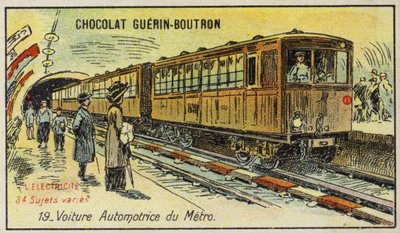 Trem elétrico de metrô (chromolitho) de French School