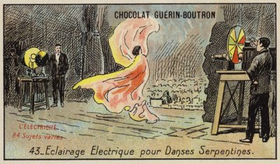 Iluminação eléctrica para a dança da serpentina (chromolitho) de French School