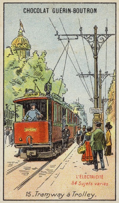 Bonde elétrico (chromolitho) de French School