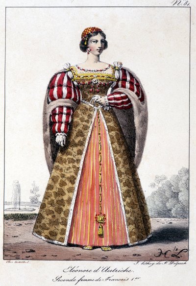 Eleonore da Áustria (1498/1558), infante da Espanha, esposa do rei Manoel de Portugal e segunda esposa de François I, rei de França. de French School