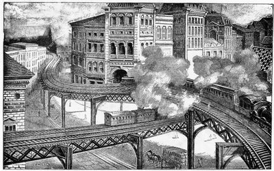 Estradas de ferro elevadas de Nova York, 1893 de French School