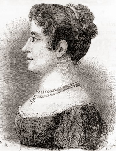 Élisa Garnerin, de "Les Merveilles de la Science", publicado por volta de 1870 (litografia) de French School