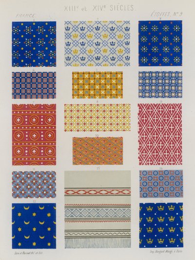 Tecidos bordados da França dos séculos XIII e XIV de French School