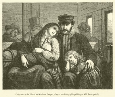 Emigrantes, A Partida (gravura) de French School