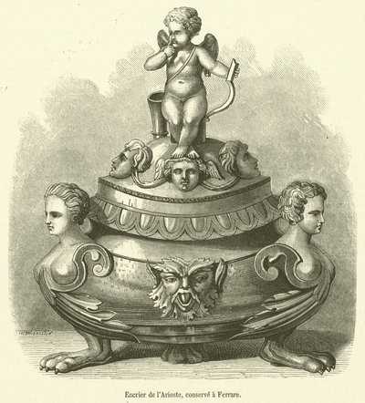 Tinteiro Ariosto, conservado em Ferrara (gravura) de French School