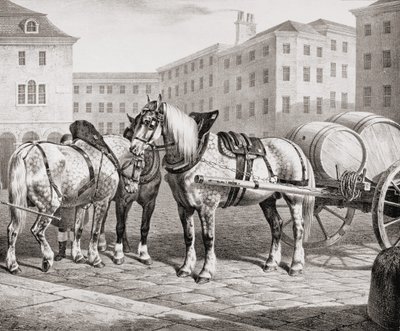 Cavalos de fazenda ingleses, 1823 de French School