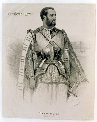 Enrico Tamberlick como Otelo, do teatro ilustrado de French School