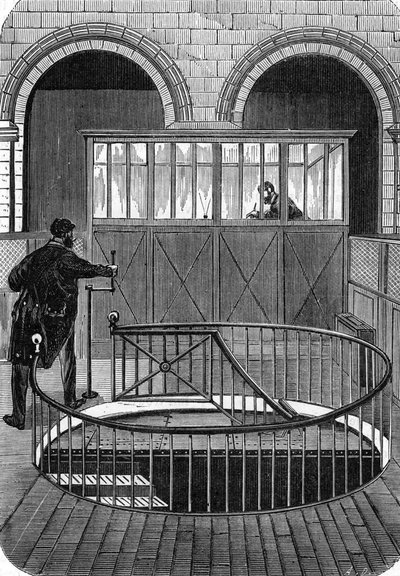 Entrada das caves do Banco de França em Paris no século XIX (cave do Banco de França em Paris) (gravura) de French School