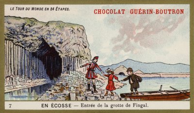 Entrada na Caverna do Fingal; Escócia (chromolitho) de French School