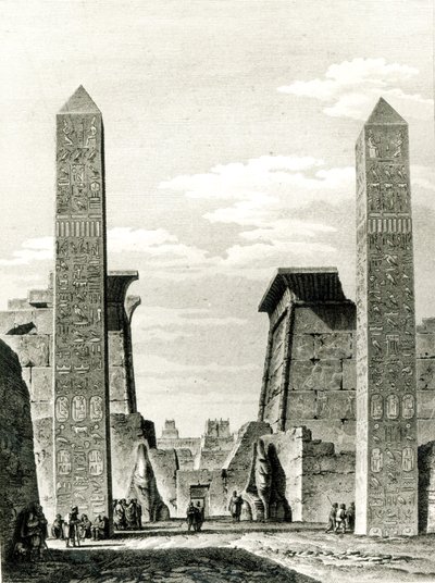Entrada para o Templo de Luxor, de Voyage in Lower e Upper Egypt por Dominique Vivant Denon (1747-1825) 1802 de French School
