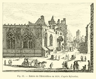 Entrada do Hotel-Dieu em 1650; Sylvester de French School