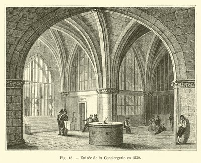 Entrada da Conciergerie em 1830 de French School