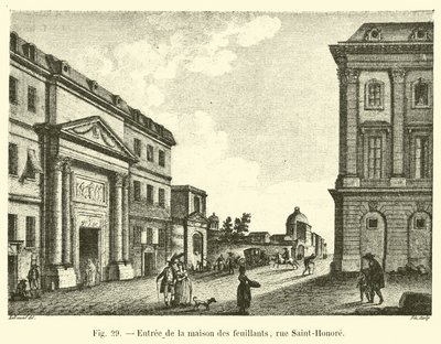 Entrada para a Maison des Feuillants, rue Saint-Honoré de French School