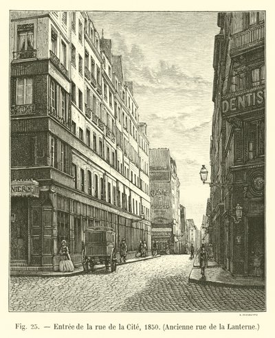 Entrada para a Rue de la Cité, 1850, Old Lantern Street de French School