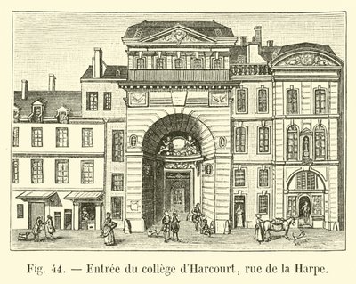 Entrada do Harcourt College, rue de la Harpe de French School