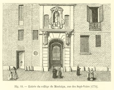 Entrada para o Colégio Montaigu, rue des Sept-Voies, 1779 de French School