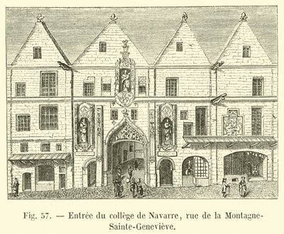 Entrada para o Colégio de Navarra, rue de la Montagne-Sainte-Genevieve de French School