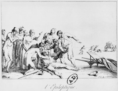 Ataque epiléptico na rua, c.1800 de French School