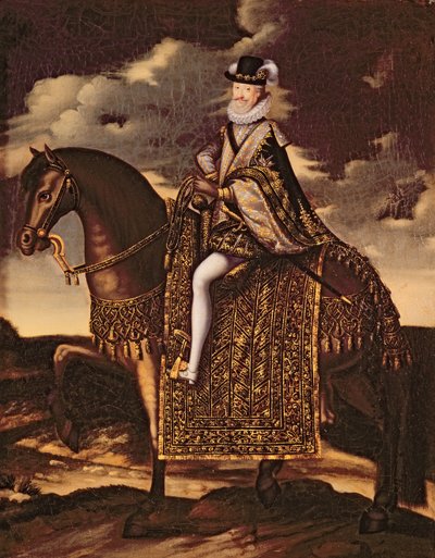 Retrato Equestre de Henri IV (1553-1610) de French School