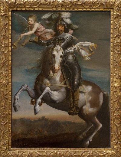 Retrato equestre de Luís XIII (1601-1643). Pintura por volta de 1630. Arte francais do século XVII. Musee des Beaux Arts de Rouen. de French School