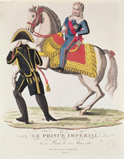 Retrato equestre de Napoleão II (1811-32) Rei de Roma, abril de 1815 de French School