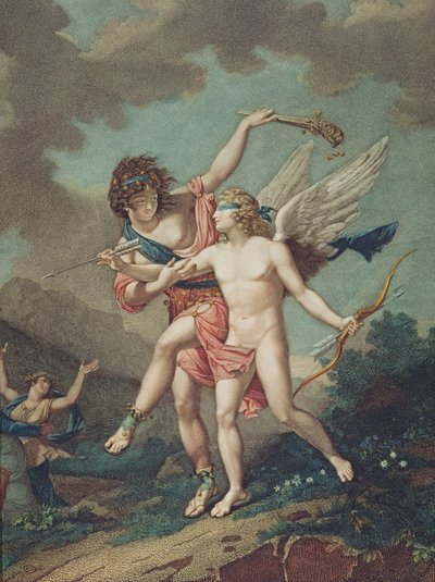 Eros liderado pela loucura, gravada por Godefroy de French School